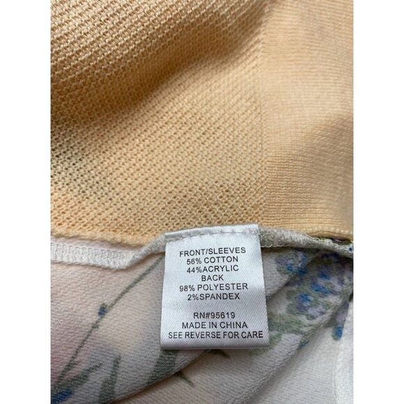 Fever Juniors Peach Floral Mixed Media Shawl Neck Cardigan Sz 3X - Picture 6 of 8